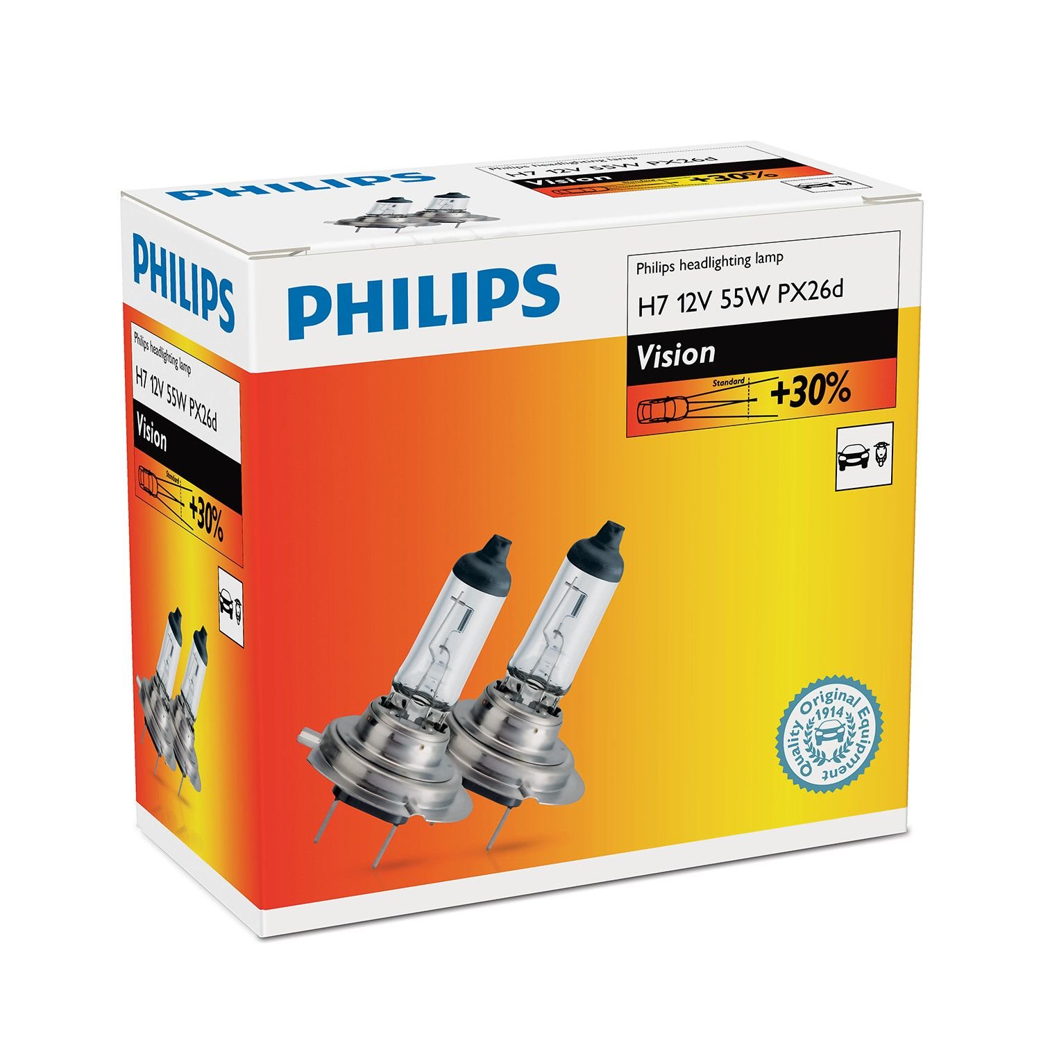 Philips H7 Vision Autoglühlampe 12V 55W PX26d 30% 2st. von Philips Spain