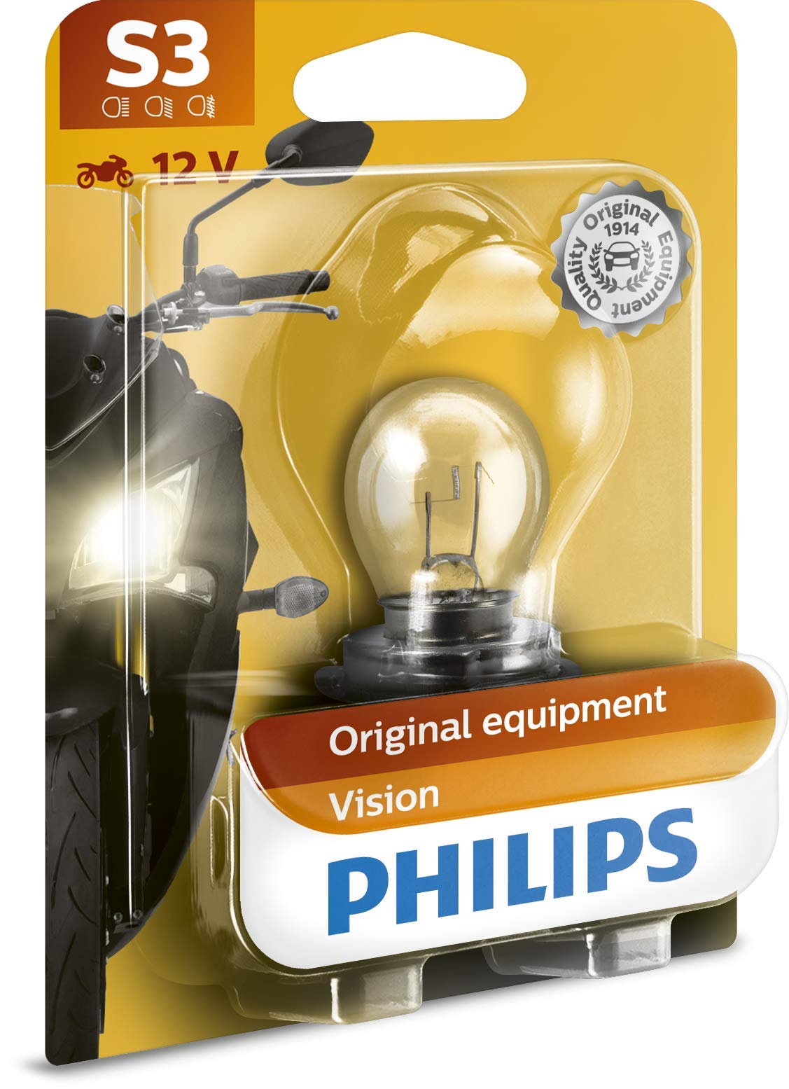 Philips 12008BW Scheinwerferlampe S3, 1-er Set Blister von PHILIPS