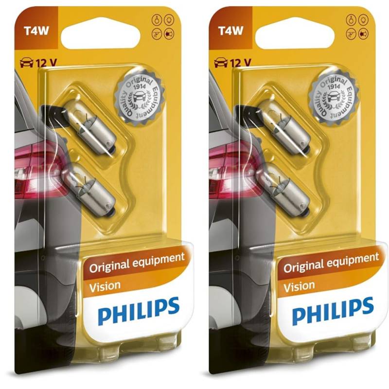 Philips 12929B2 Standlichtlampe Vision T4W (Packung mit 2) von PHILIPS