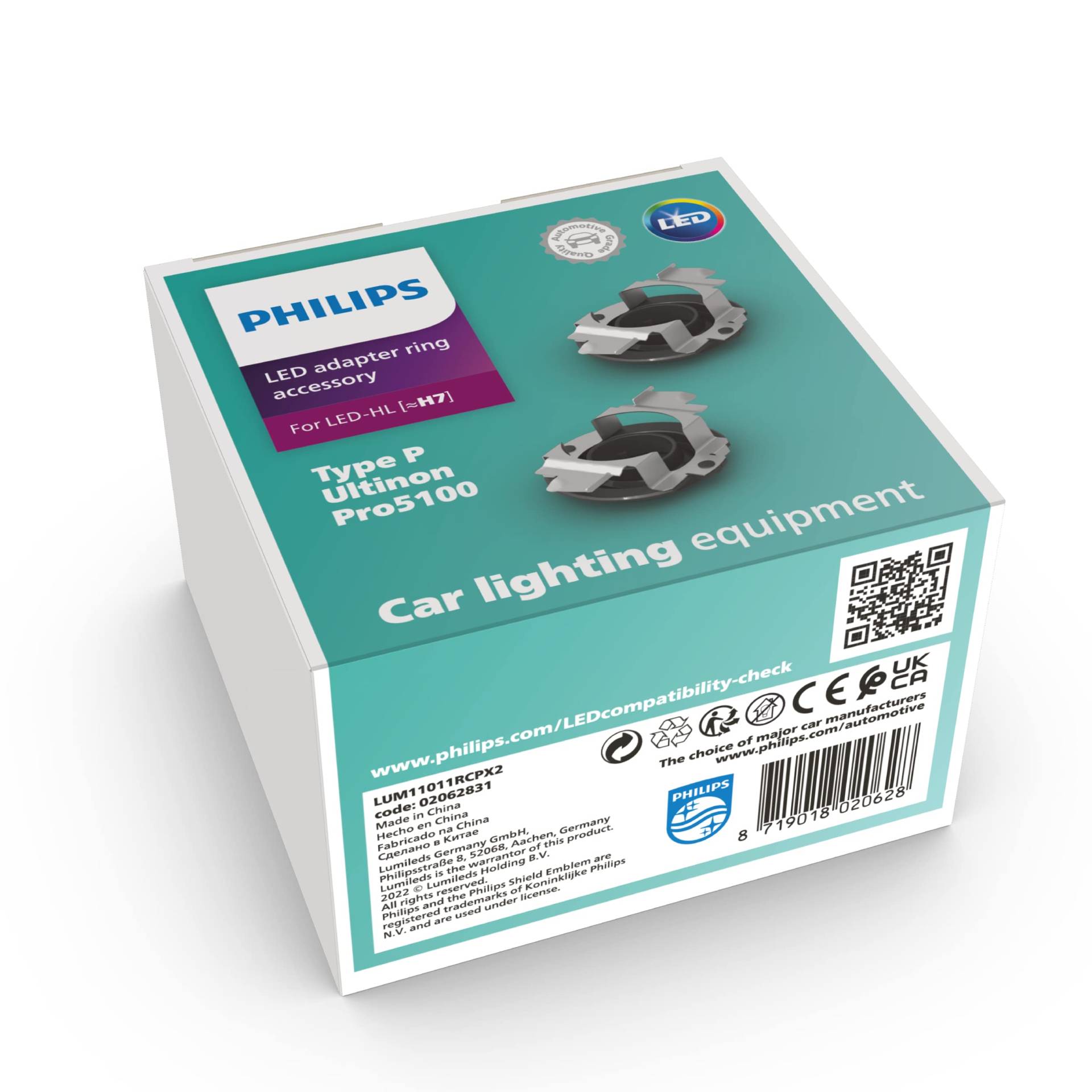 Philips Adapterringe Typ RCP für LED Scheinwerferlampen (H7) Ultinon Pro5100 von Philips automotive lighting