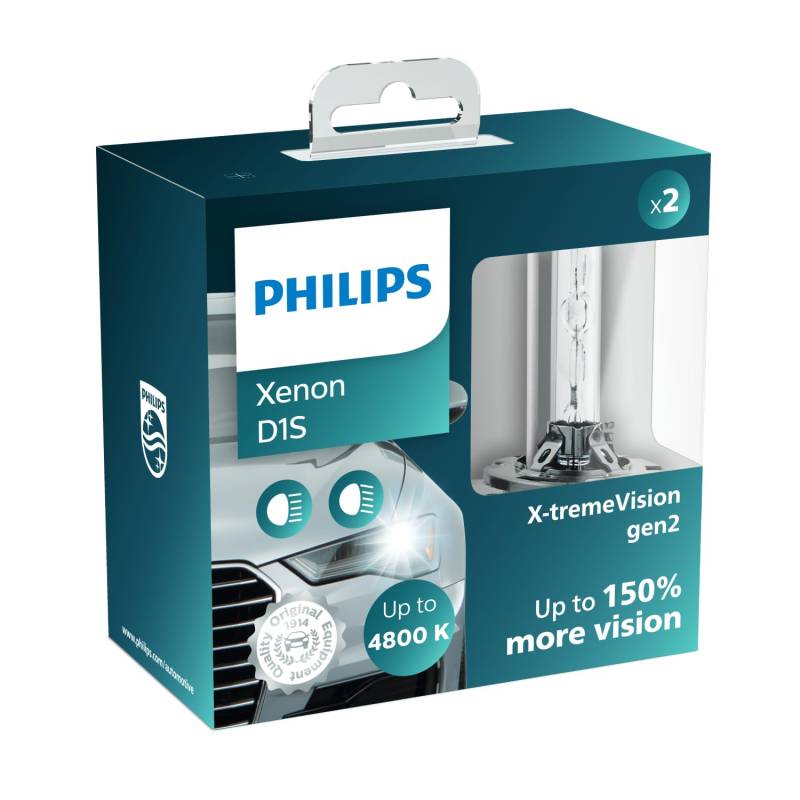 Philips D1S Xenon-Scheinwerferlampe X-tremeVision gen2, +150%, 4.800K, Doppelset von Philips automotive lighting