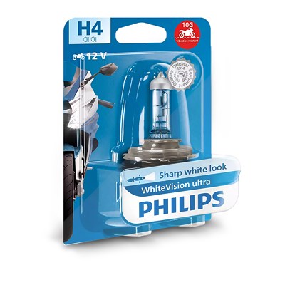 Philips H4 WhiteVision Ultra Moto 12V 55W PX26d [Hersteller-Nr. 12342WVUBW] von Philips