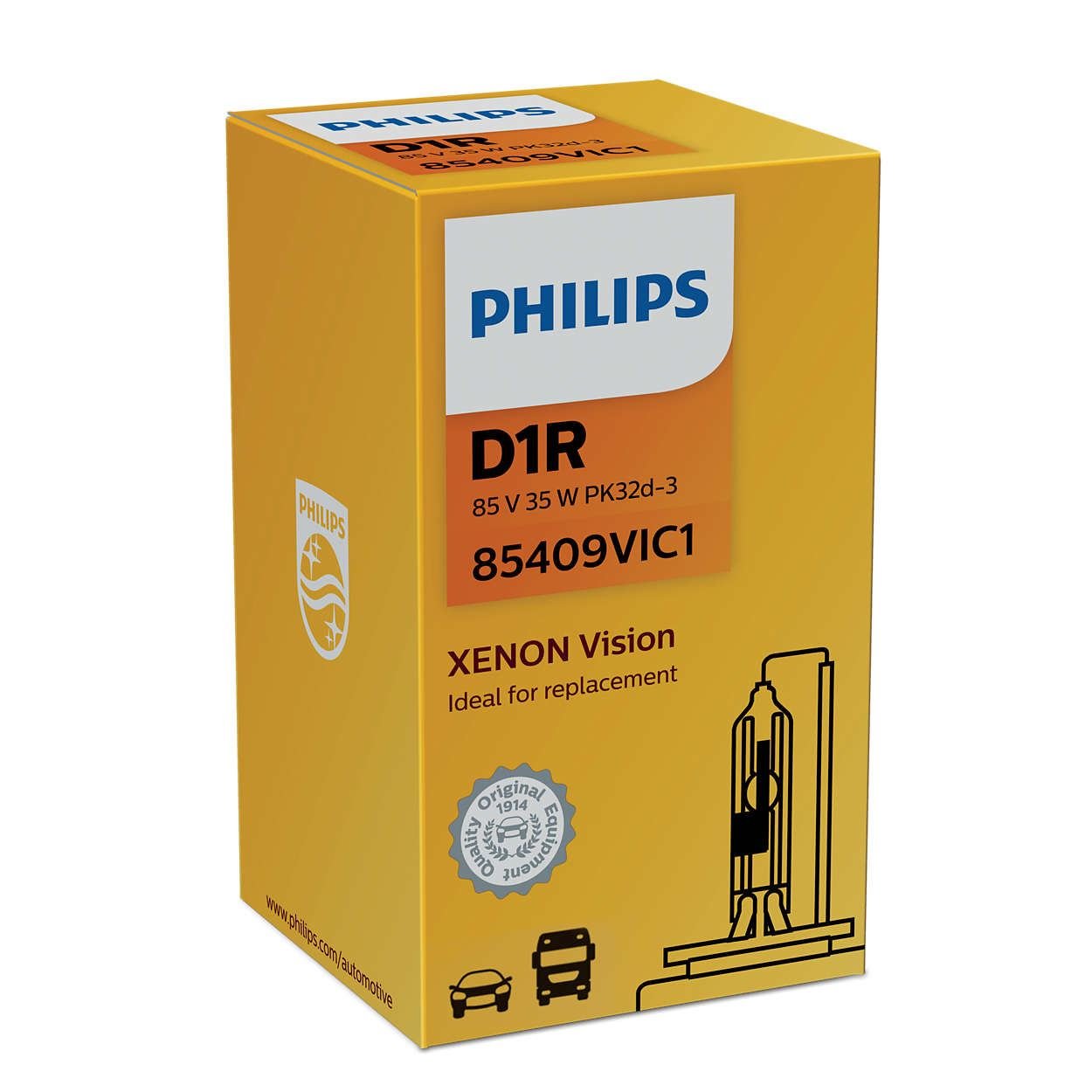 PHILIPS XENON VISION GLÜHBIRNE HAUPTSCHEINWERFER FERNLICHT D1R 85V 35W Pk32d-3 von PHILIPS