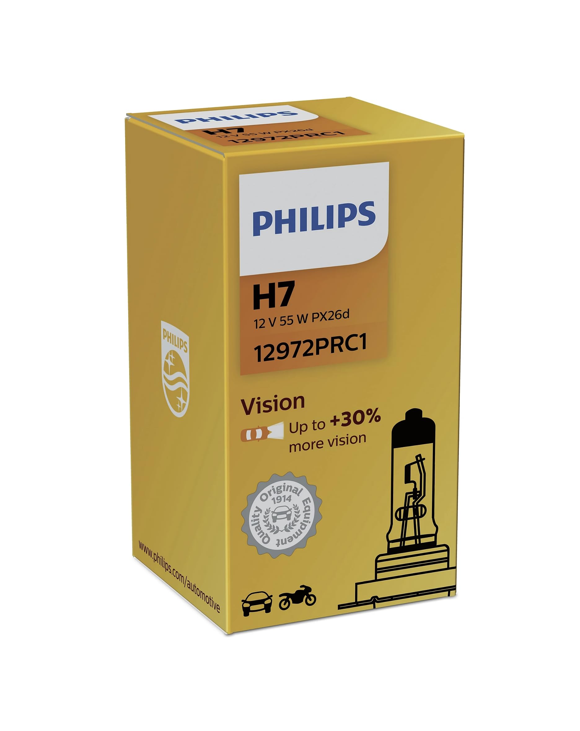 Philips 0730407 P12972PR Premium-Halogenscheinwefer, 12 Volt, 55 Watt, H7 von Philips