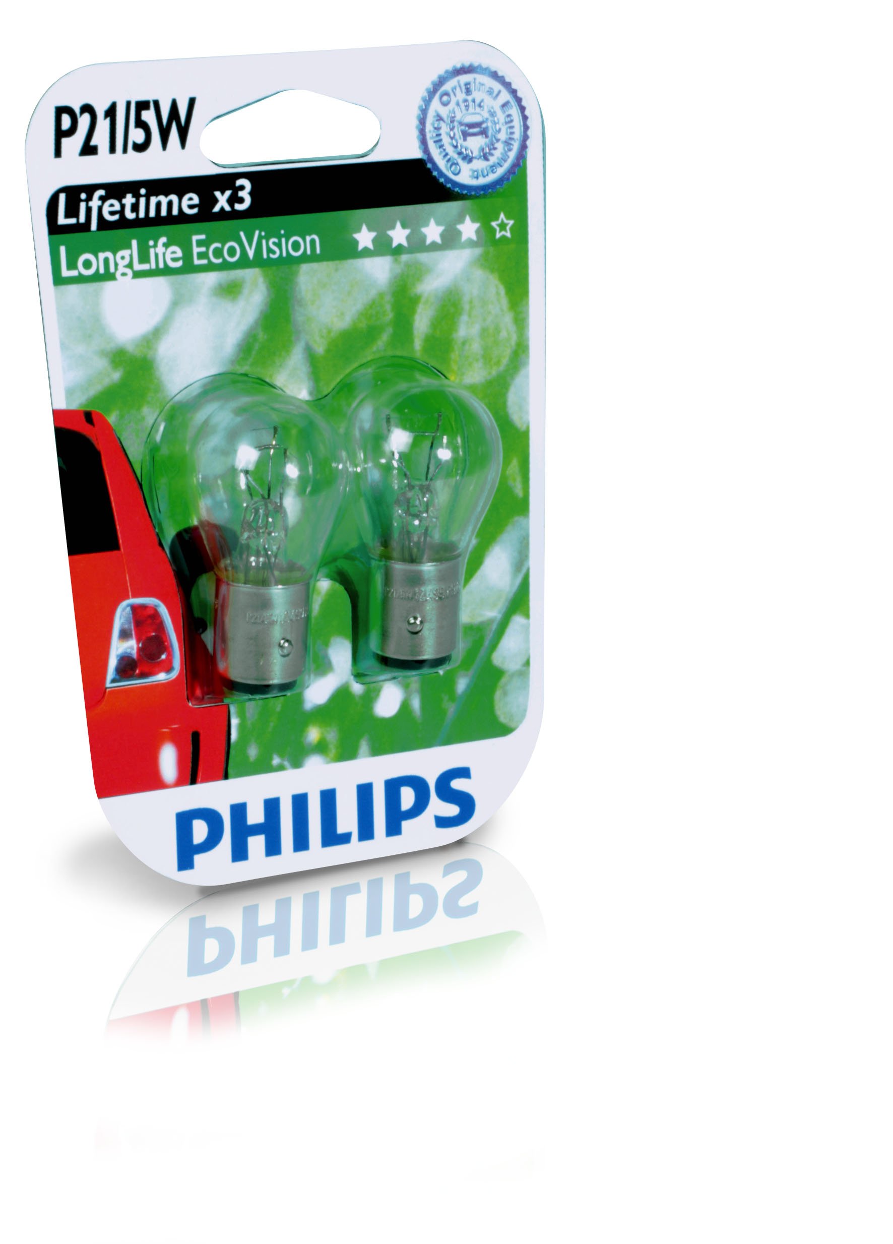 Philips 12499LLECOB2 LongLife EcoVision P21/5W Signallampe 12499LLECOB2, 2er Blister von PHILIPS