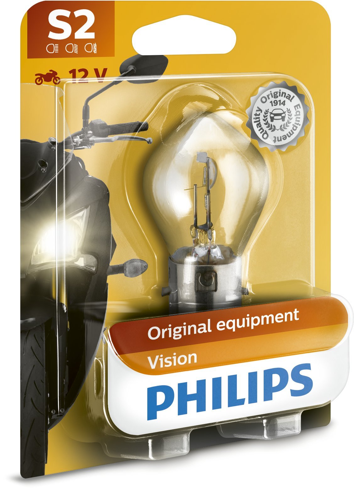 Philips 12728BW Scheinwerferlampe S2, 1-er Set Blister von Philips automotive lighting