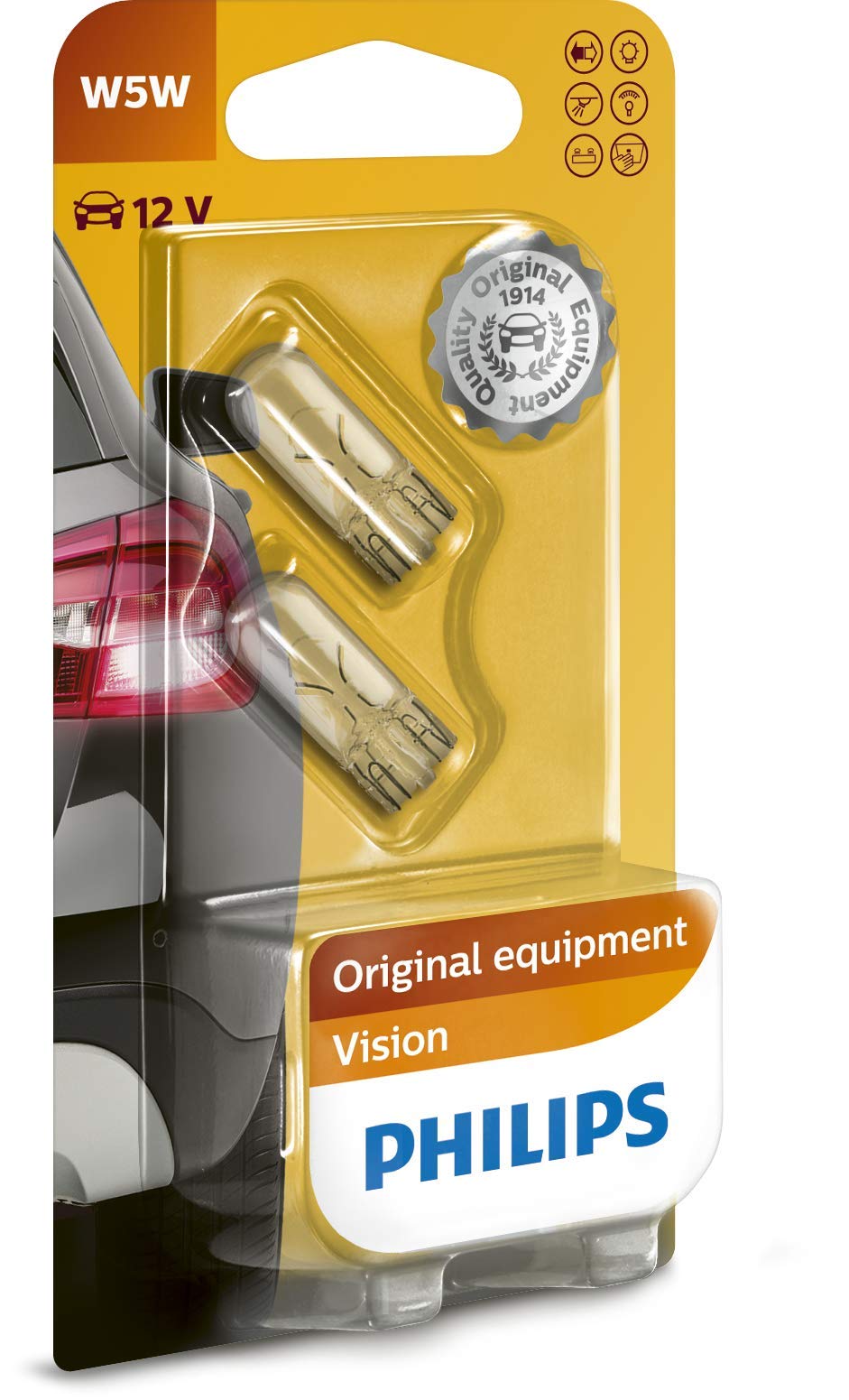 Philips 12961B2 Vision W5W Signallampe, 2er Blister von Philips automotive lighting