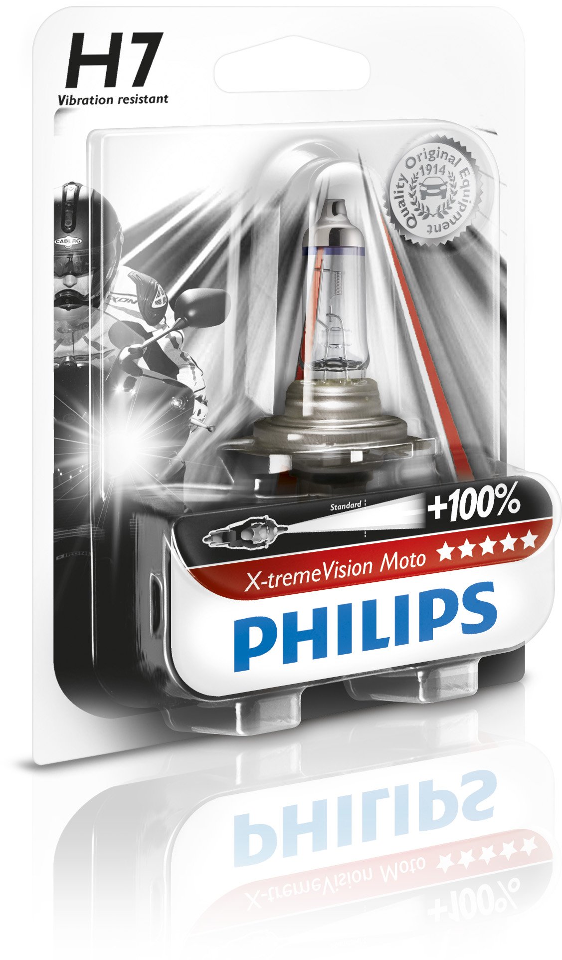 PHILIPS 12972XVBW X-Treme Vision Moto H7 Motorrad-Scheinwerferlampe, 1-er Blister von PHILIPS