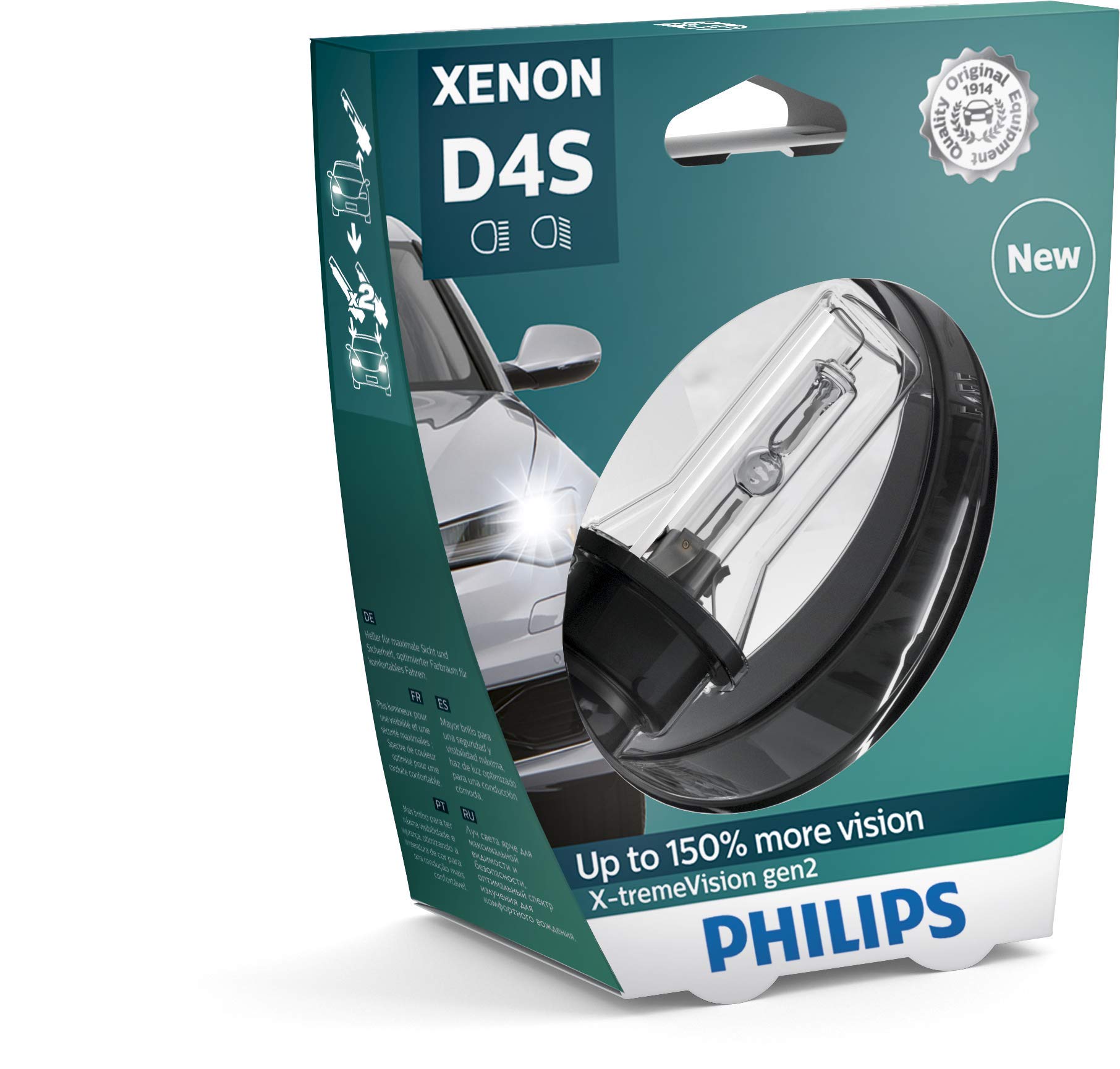Philips 42402XV2S1 Xenon-Scheinwerferlampe X-tremeVision D4S Gen2, Einzelblister von Philips automotive lighting