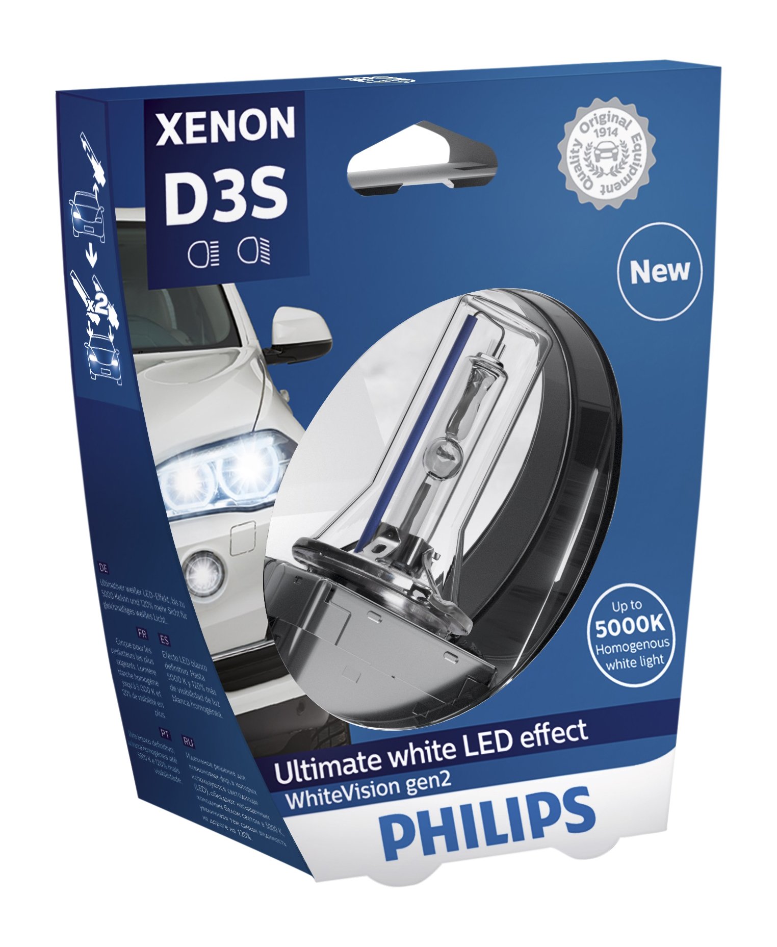 Philips 42403WHV2S1 Xenon-Scheinwerferlampe WhiteVision D3S Gen2, Einzelblister von PHILIPS