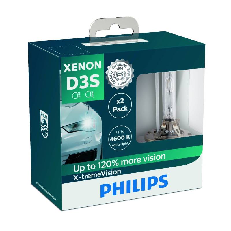 Philips 42403XVS2 Xenon-Scheinwerferlampe X-tremeVision D3S, Doppelset von PHILIPS