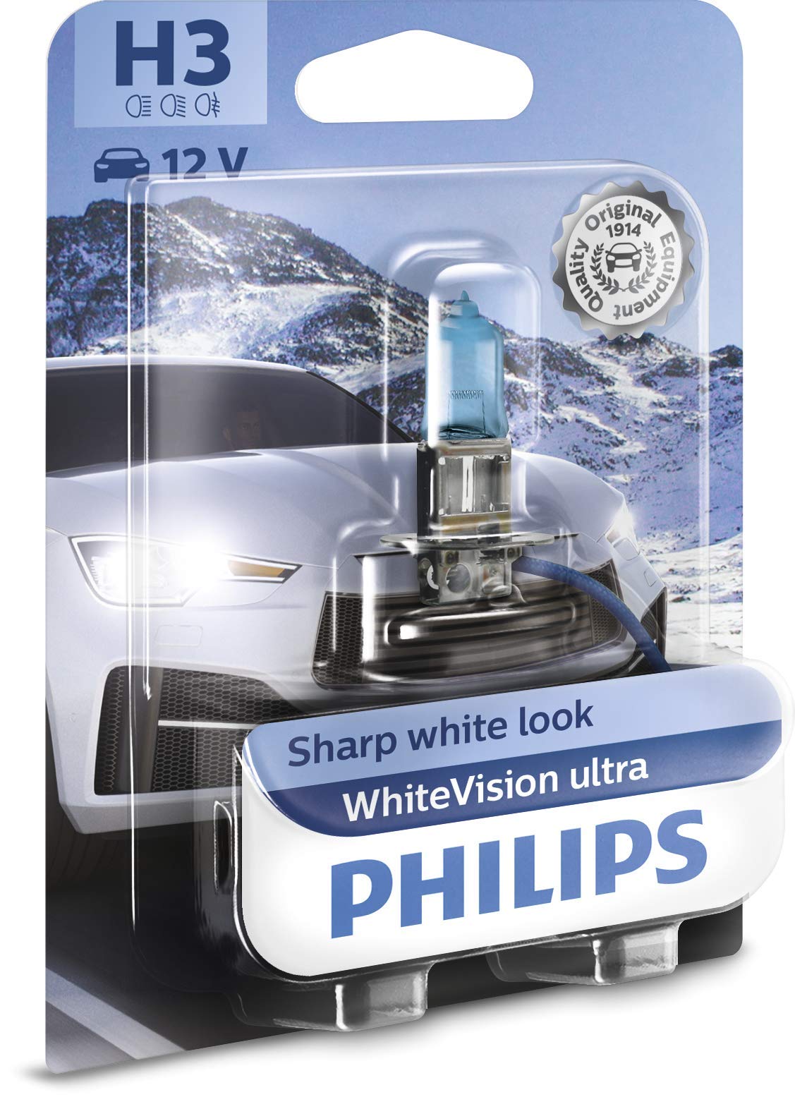 Philips 531128 WhiteVision ultra H3 Scheinwerferlampe, Einzelblister, Single blister von PHILIPS