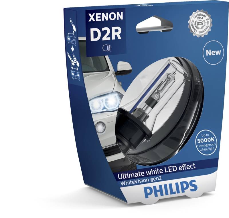 Philips 85126WHV2S1 Xenon-Scheinwerferlampe WhiteVision D2R Gen2, Einzelblister von PHILIPS