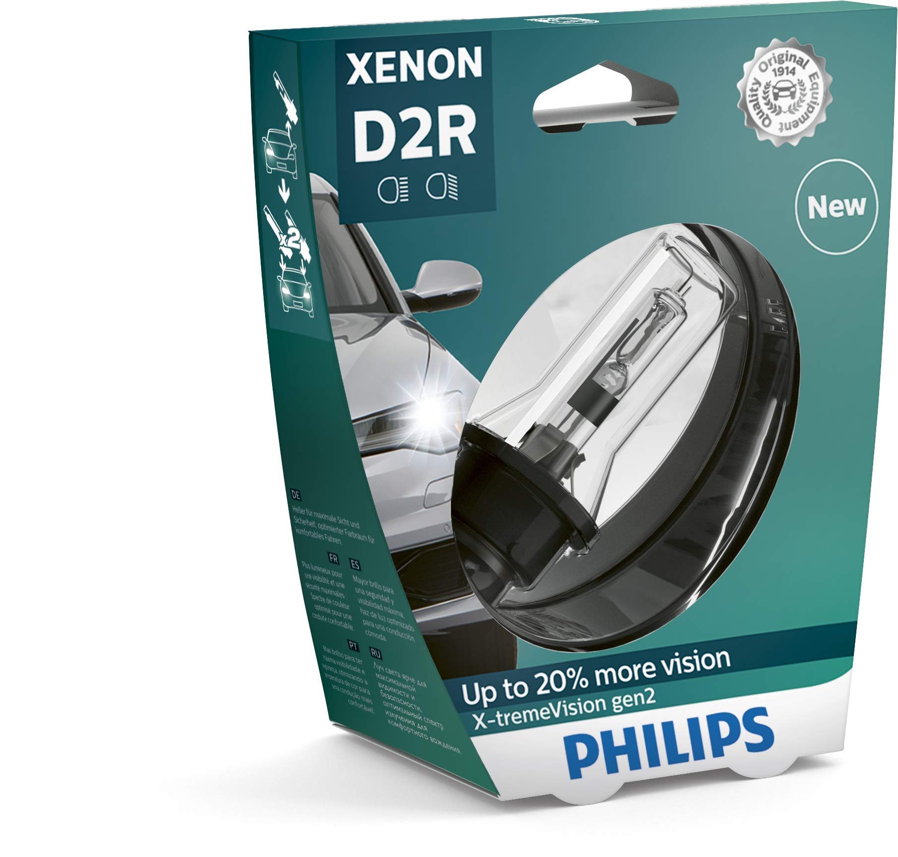 Philips 85126XV2S1 Xenon-Scheinwerferlampe X-tremeVision D2R Gen2, Einzelblister von PHILIPS