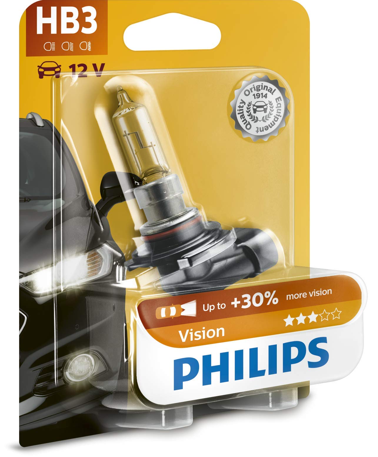 Philips 9005PRB1 Vision +30% HB3 Scheinwerferlampe 9005PRB1, 1er Blister von PHILIPS