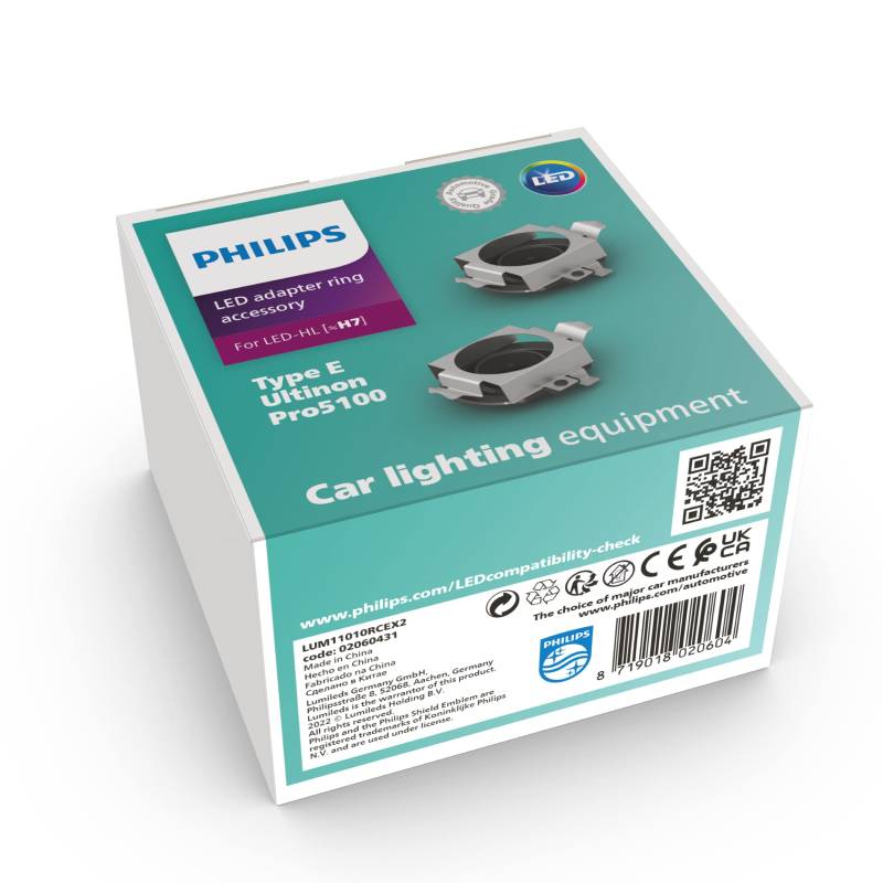 Philips Adapterringe Typ RCE für LED-Scheinwerferlampen (H7) Ultinon Pro5100 von PHILIPS