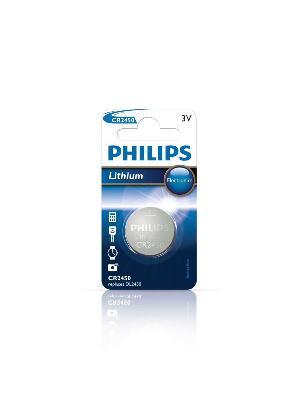 PHILIPS CR2450/10B Batteries and Lamps, Silber/schwarz von PHILIPS