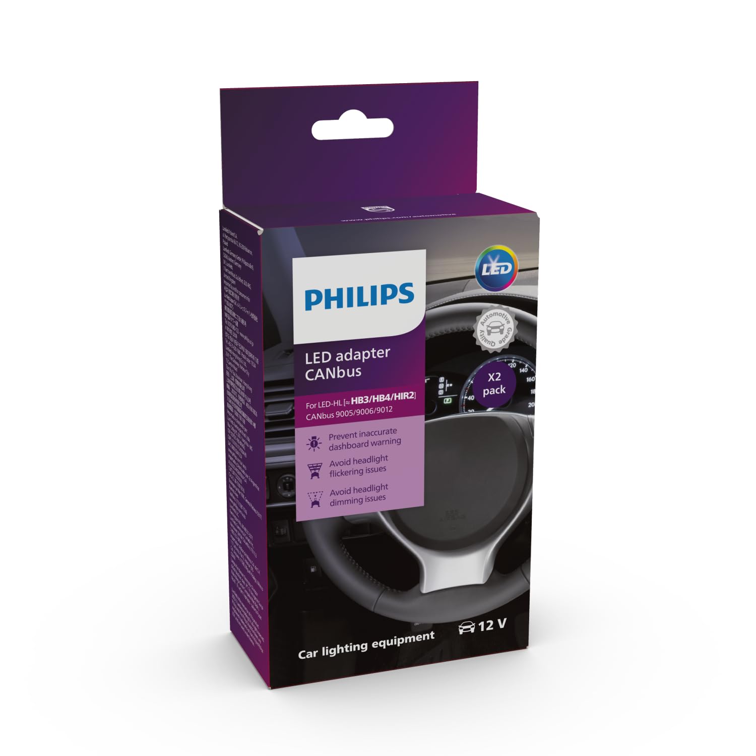 PHILIPS CANBUS Adapter LED (HB3/HB4/HIR2), 3in1 Lösung, 2er Set von PHILIPS