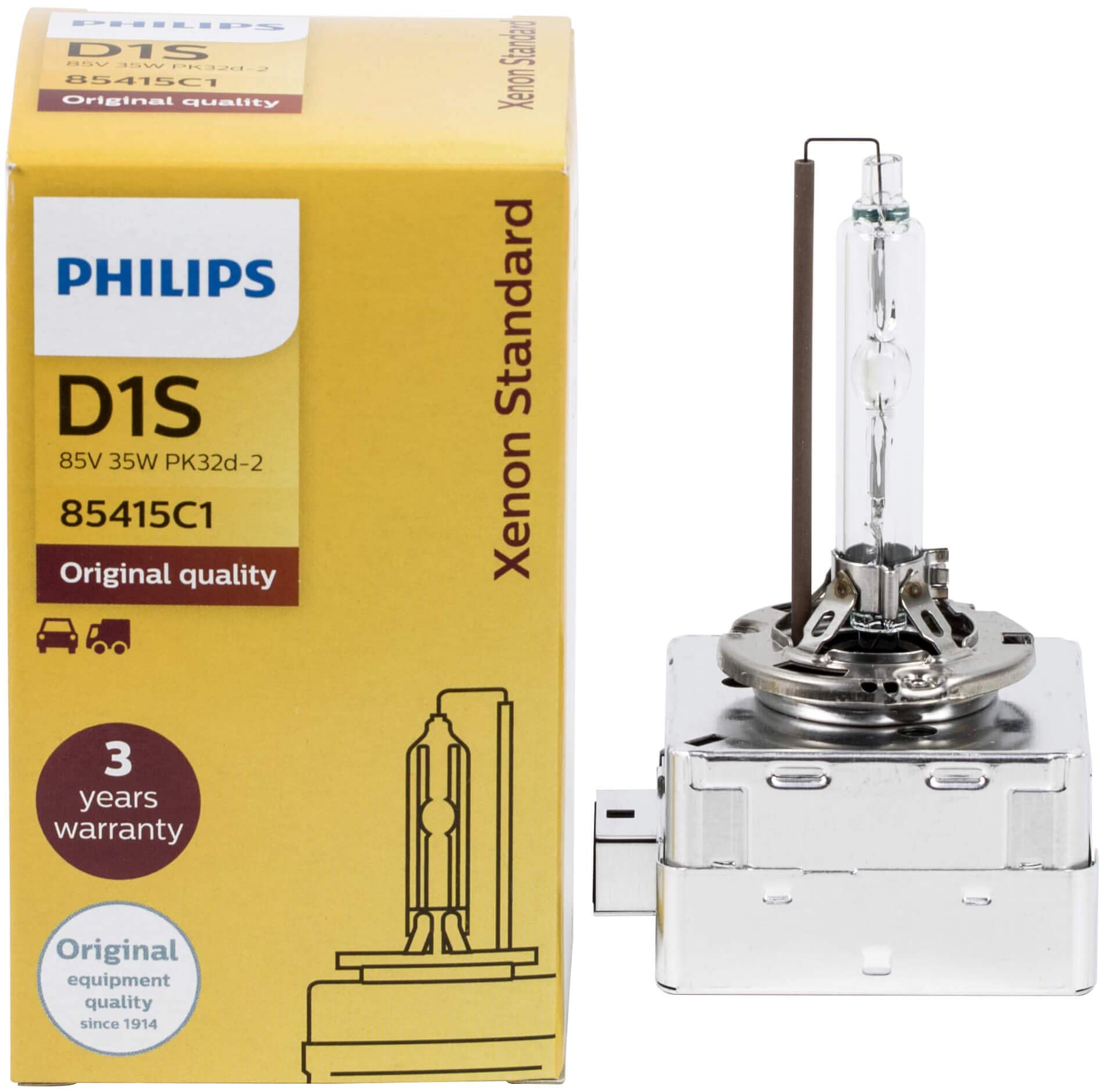 PHILIPS D1S 35W PK32d-2 Standard Xenon 4300K 1 St, Luce bianco brillante von PHILIPS