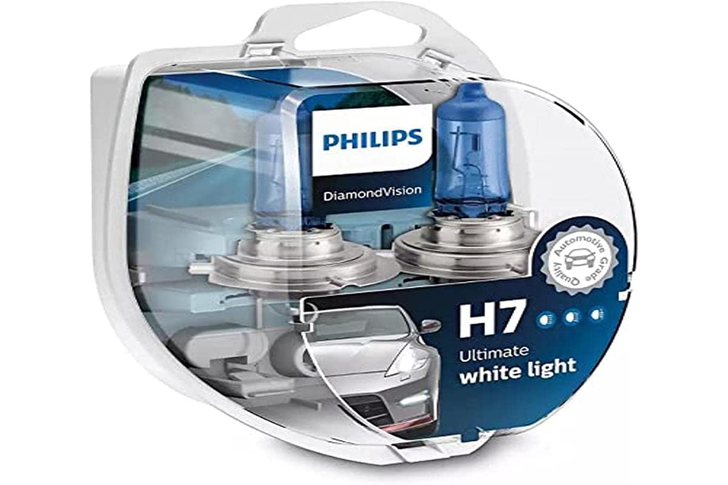 Philips Diamond Vision 5000K H7 Auto-Scheinwerfer-Birnen (Twin Pack) 12972DVS2, Weiss weiss von PHILIPS