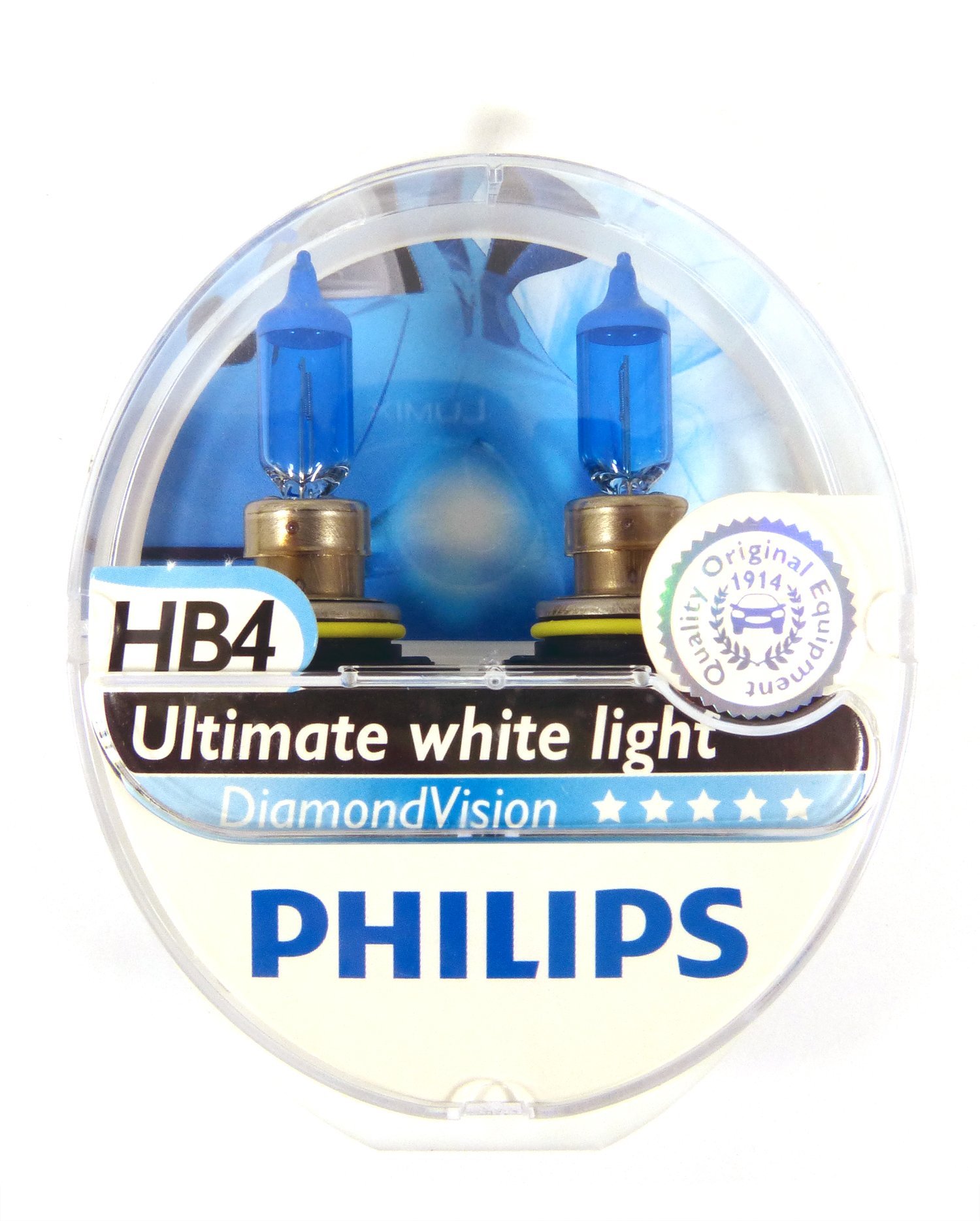 Philips Diamond Vision 5000K Ultimate White Halogen Bulbs 9006 HB4 (Pack of 2) von Philips