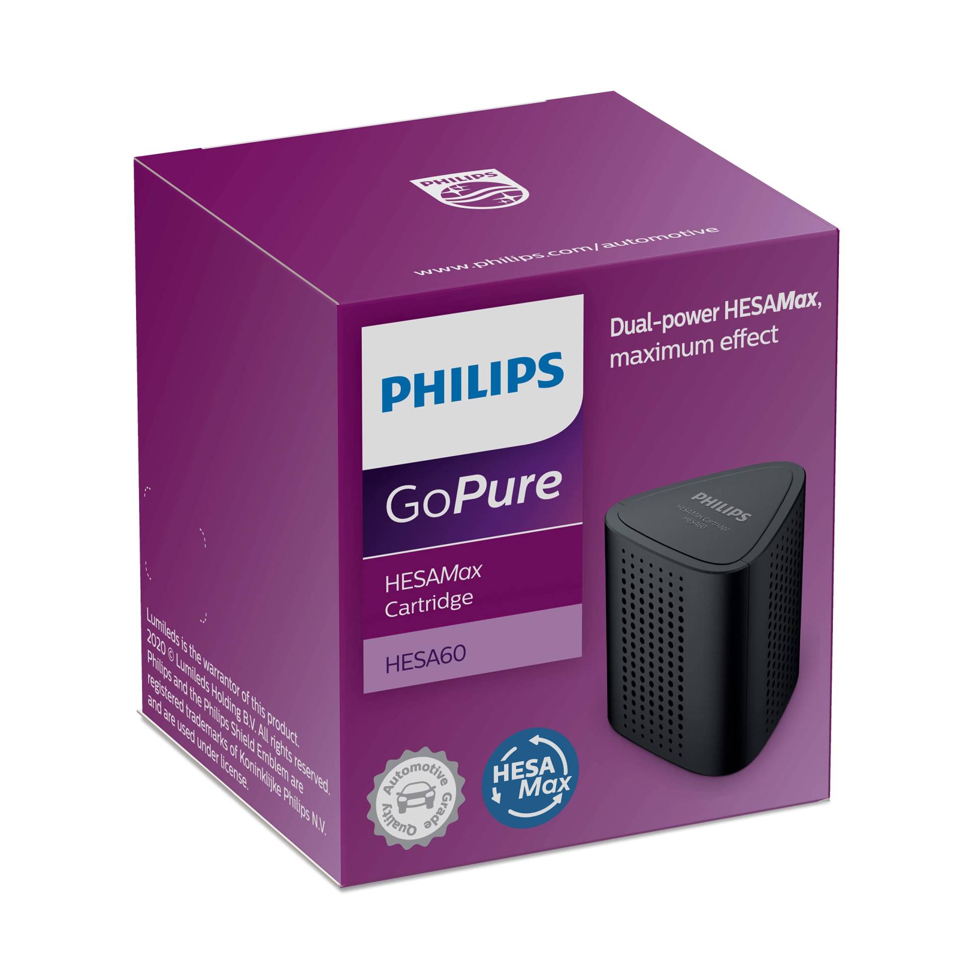 Philips HESAMax Ersatzkartusche für Autoluftreiniger GoPure Style GP5611, 1372933, Schwarz von Philips automotive lighting