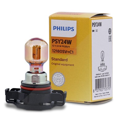 Philips PSY24WSV+ Silver Vision Plus [Hersteller-Nr. 12180SV+C1] für Audi, BMW, Citroën, Jeep, Lancia, Land Rover, Mercedes-Benz, Opel, Volvo, VW von Philips