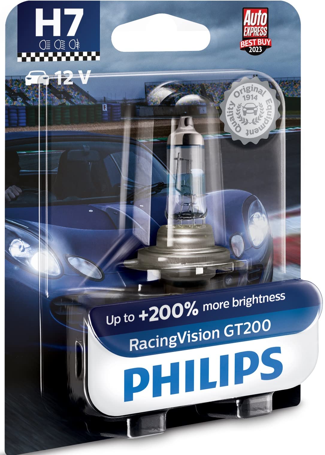 Philips RacingVision GT200 H7 Scheinwerferlampe +200%, Einzelblister 12972RGTB1 von Philips automotive lighting