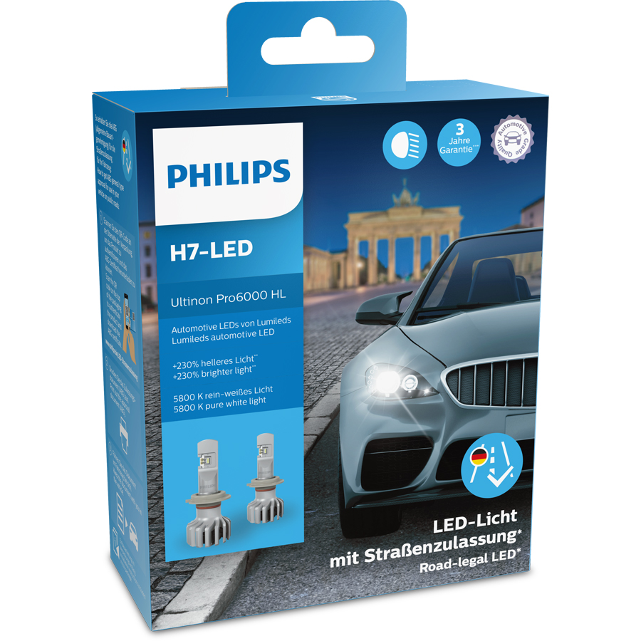 Philips Ultinon Pro6000 H7 LED-Glühlampe, 2 Stück von Philips