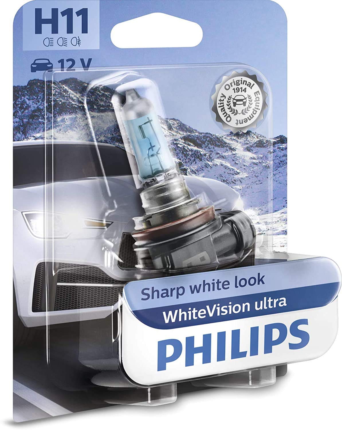 Philips WhiteVision ultra H11 Scheinwerferlampe, Einzelblister 12362WVUB1 Single blister von Philips automotive lighting