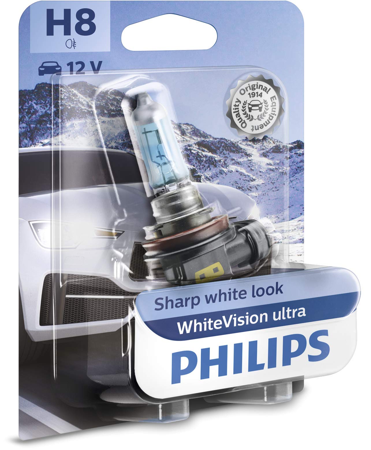 Philips WhiteVision ultra H8 Scheinwerferlampe, Einzelblister 12360WVUB1 von Philips automotive lighting