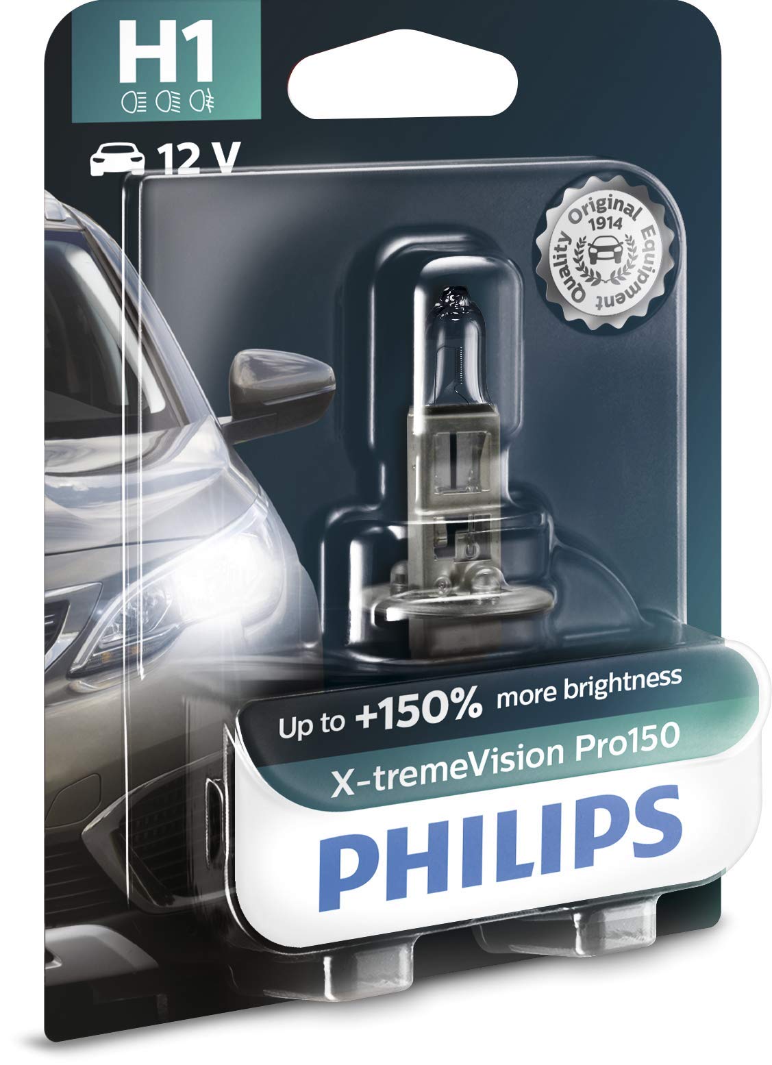 Philips automotive lighting X-tremeVision Pro150 H1 Scheinwerferlampe +150%, Einzelblister von PHILIPS