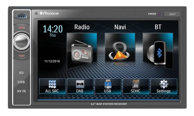 2 DIN Media Station 6,2 Zoll, USB+SD-Slot ? Bluetooth von Phonocar (VM069) von Phonocar
