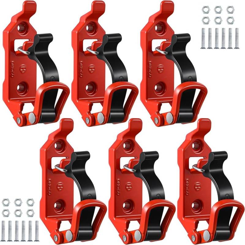 Phyachelo 6 PCS Schaufelhalter für Autodachträger, Axthalter-Kit, Autodachträger-Zubehör, Rot für Lastwagen, Boot, Militärische Ausrüstung und Werkzeuge. von Phyachelo