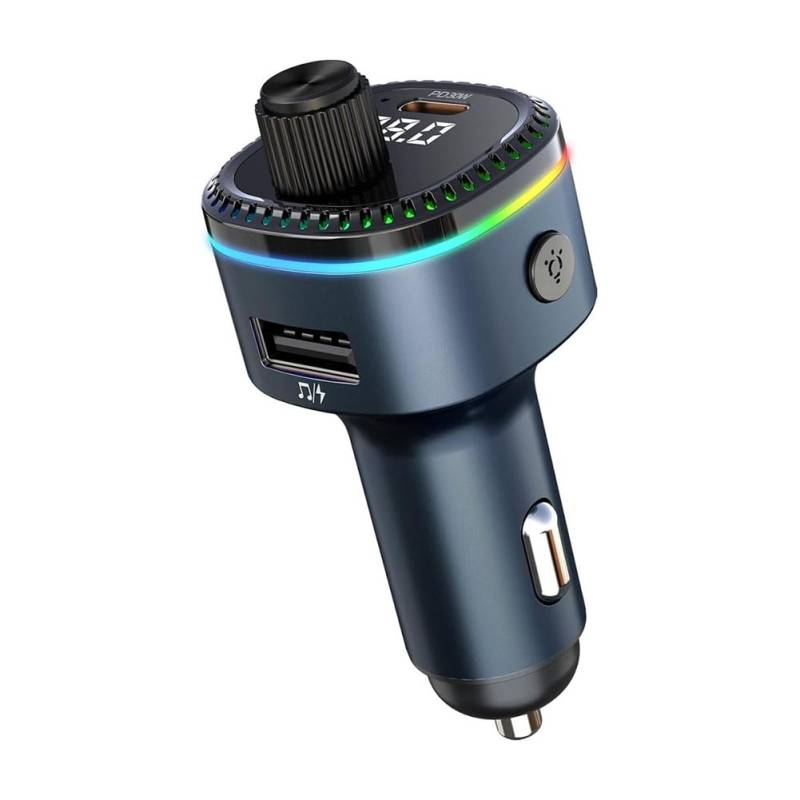 Phyachelo Bluetooth 5.3 FM-Transmitter Fürs Auto, Bluetooth-Autoadapter, Unterstützt MP3-Player, Freisprechfunktion, LED-Hintergrundbeleuchtung, U-Disk von Phyachelo