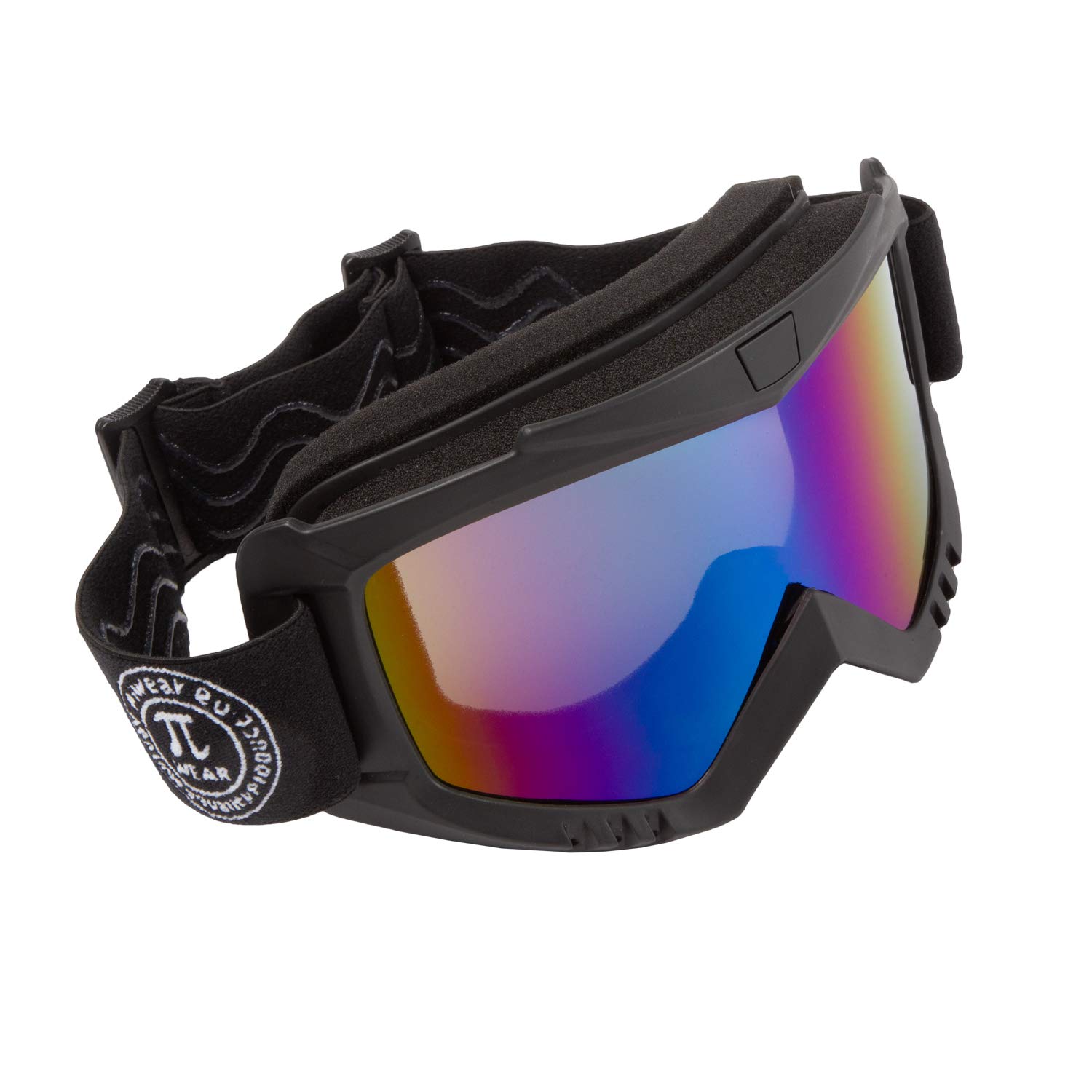 PiWear® MX Muddy dunkel getönt, blau verspiegelt (BM) I Motorrad Moto Cross Brille schwarz Schaumstoffpolsterung Enduro ATV Rollerbrille von PiWear