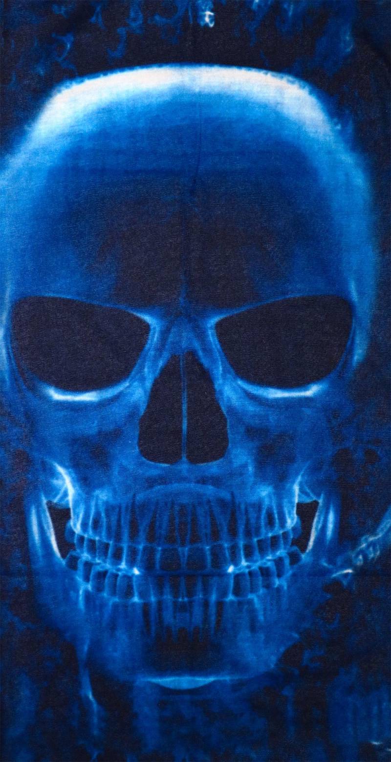 PiWear Multifunktionstuch Motorrad Schlauchschal Totenkopf blau Sport-Halstuch Bandana von PiWear