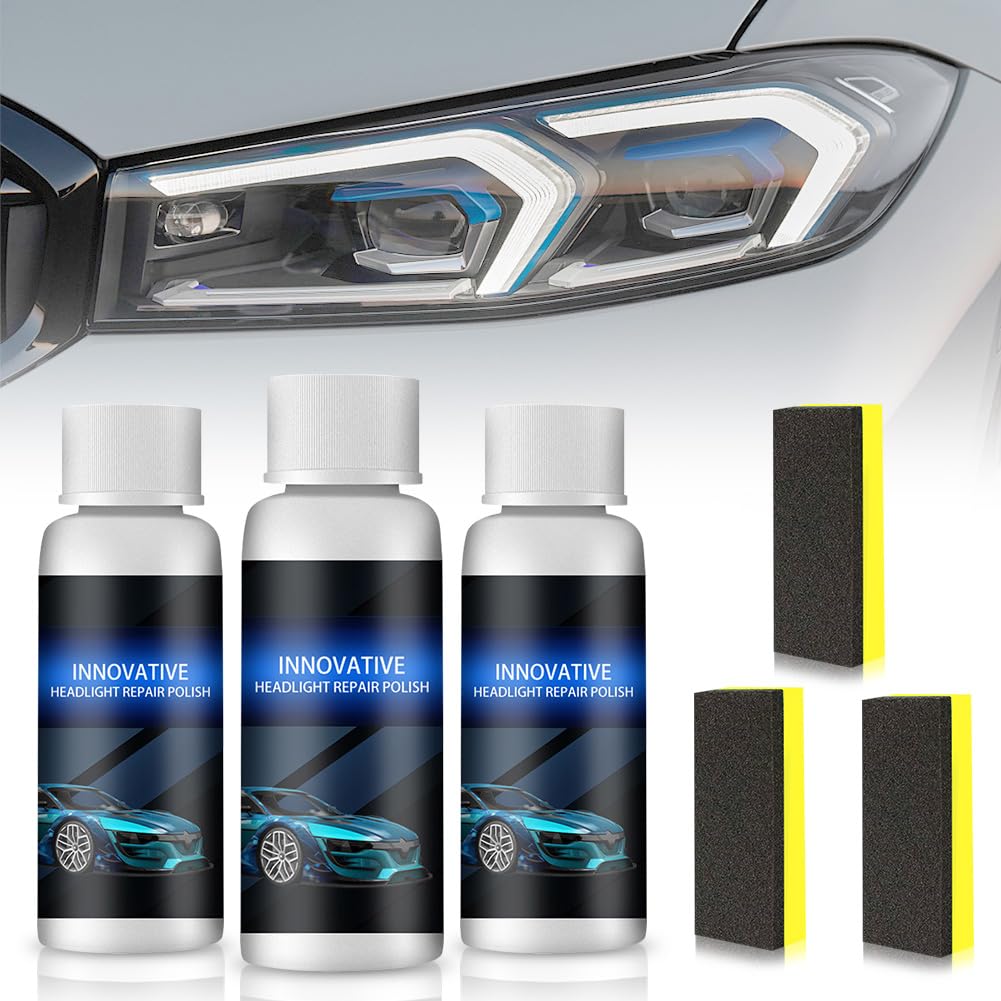 Piashow Reparatur Flüssigkeit für Autoscheinwerfer, Auto Scheinwerfer Polieren Flüssigkeit, Auto Scheinwerfer Reparaturflüssigkeit für Autoscheinwerfer, 30ml, 3pcs von Piashow