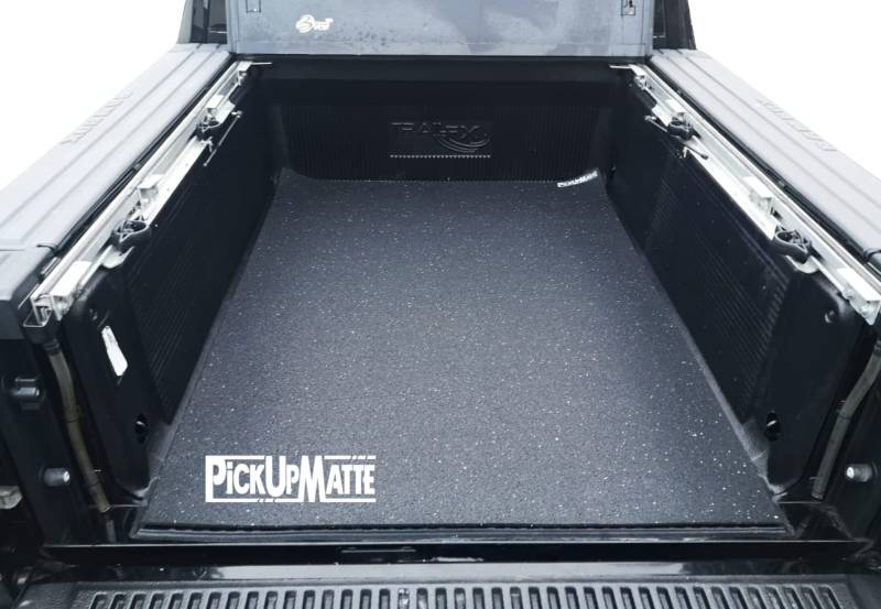 PICKUPMATTE Antirutschmatte für Dodge Ram 1500, MidBed, 4. oder 5. Gen. mit RAMBOX und Laderaumwanne, 186x120cm, RBOX186120, schwarz, Doppelkabine von Pickupmatte