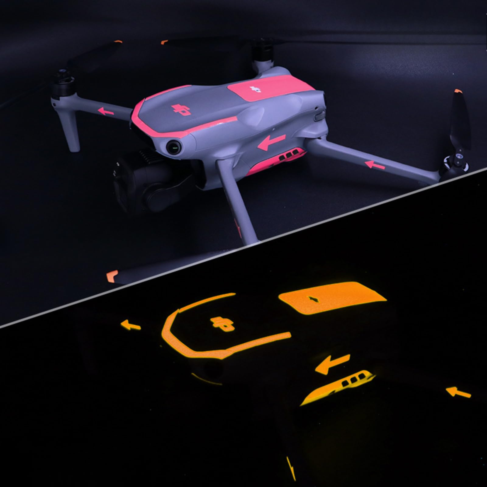 Drohne Leuchtende Aufkleber für DJI Air 3S Glow in the Dark Film Cool Sticker Selfie Drone Traversing Machine von Pidynx