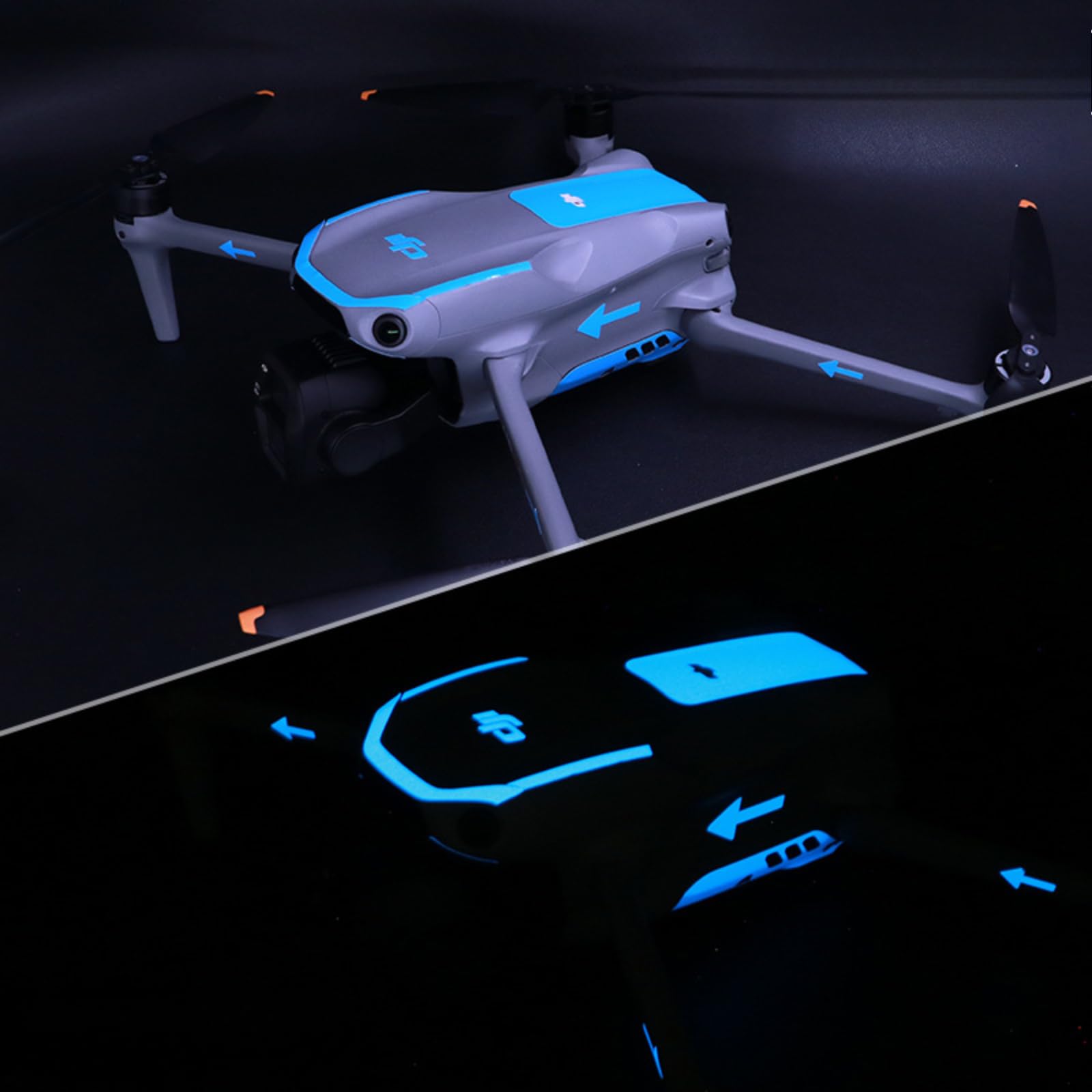 Drohne Leuchtende Aufkleber für DJI Air 3S Glow in the Dark Film Cool Sticker Selfie Drone Traversing Machine von Pidynx