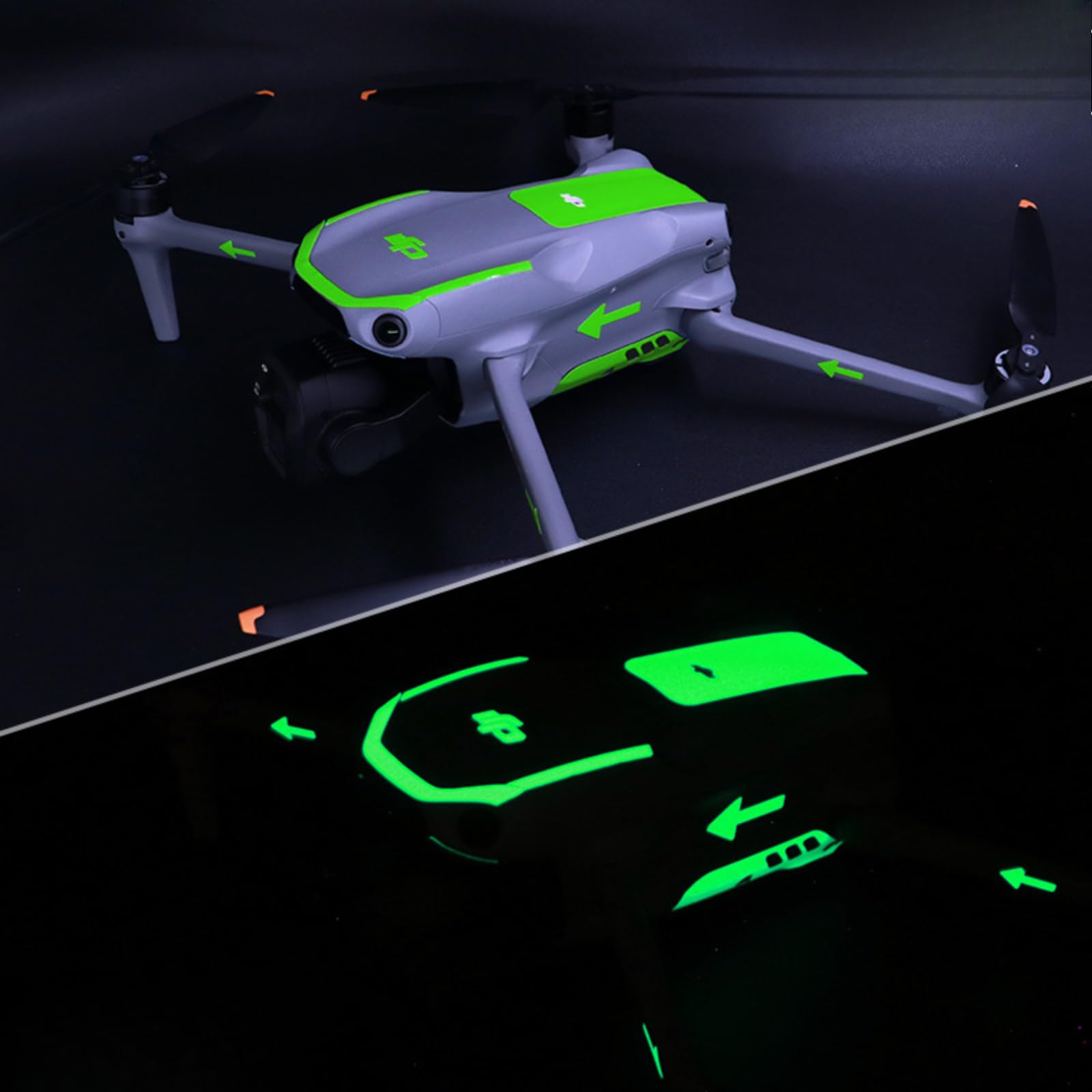 Drohne Leuchtende Aufkleber für DJI Air 3S Glow in the Dark Film Cool Sticker Selfie Drone Traversing Machine von Pidynx