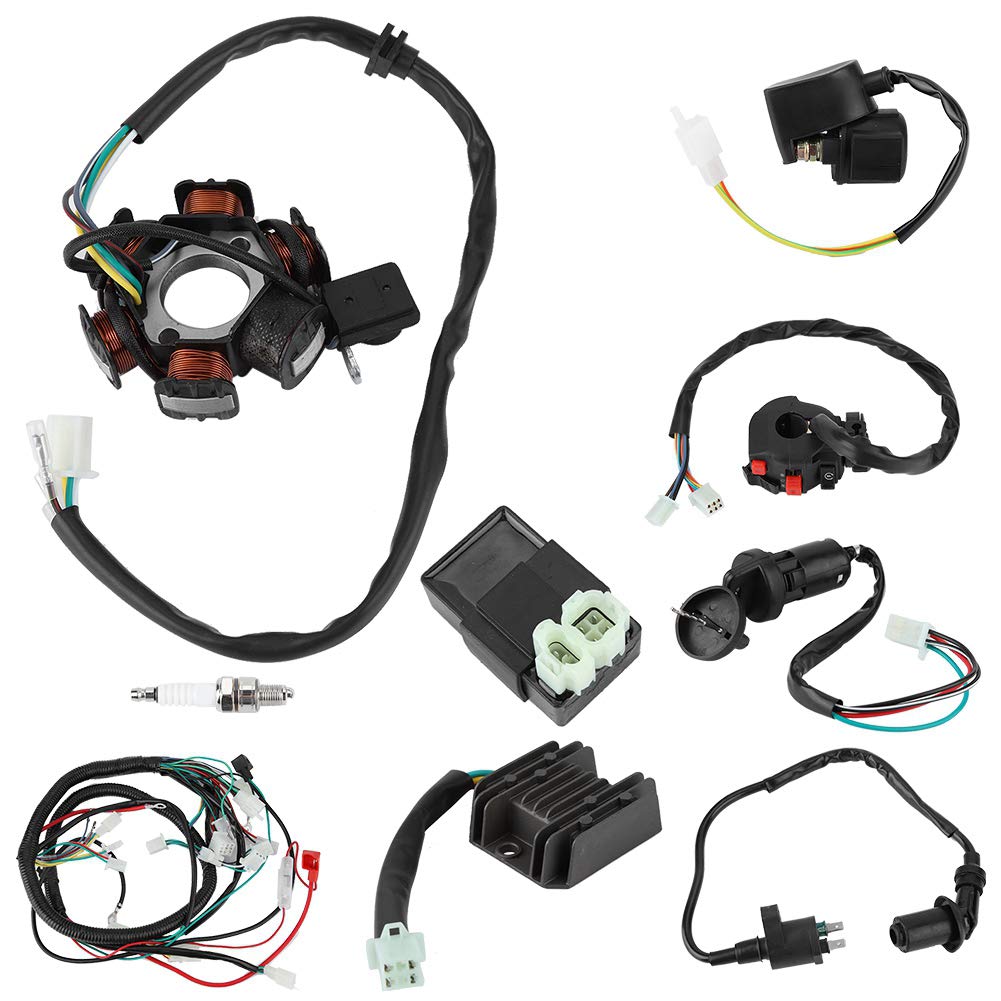 Elektrischer Kabelbaum-Satz, CDI-Zündspulen-Gleichrichter-Relais, Kabelbaum-Satz, Relais-Gleichrichter-Magneto-Stator, Hohe Leistung Für GY6 125 Cc 150 Cc, Metall Und Kunststoff von Pilipane