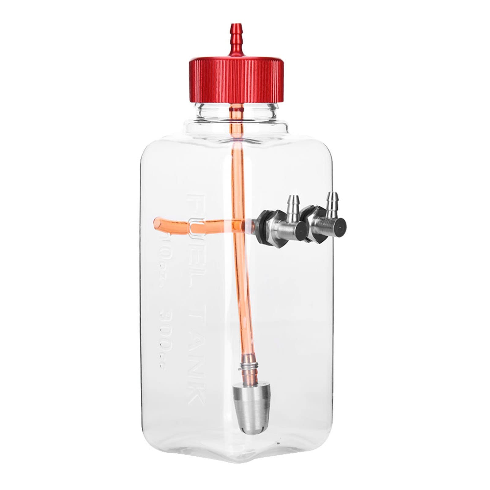 RC-Motor-Benzin-Kraftstofftank, 300 ml, transparenter Kunststofftank für ferngesteuerte Flugzeuge; Hochleistungsdichtung, spezielle CNC-Kappe, ufschutz, einfache (300ml (for 15-26cc aircraft)) von Pilipane