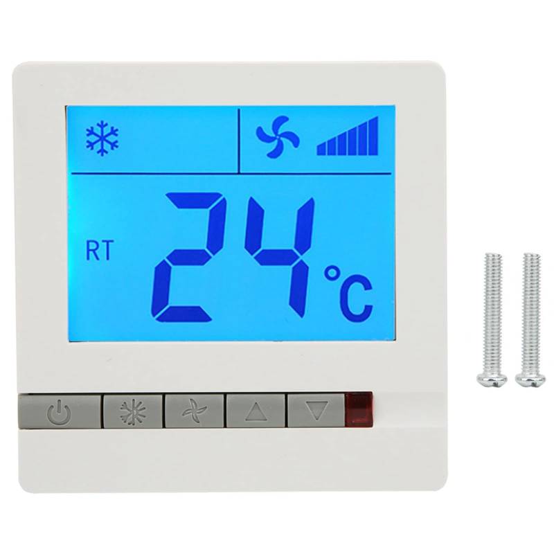 Zuverlässiger Temperaturregler,LCD-Digitalthermostat, Klimaanlagen-Heizgerätesteuerung, NTC-Thermistor Für Fan-Coil-Einheit, Energiesparend, ABS-PC Feuerhemmend von Pilipane