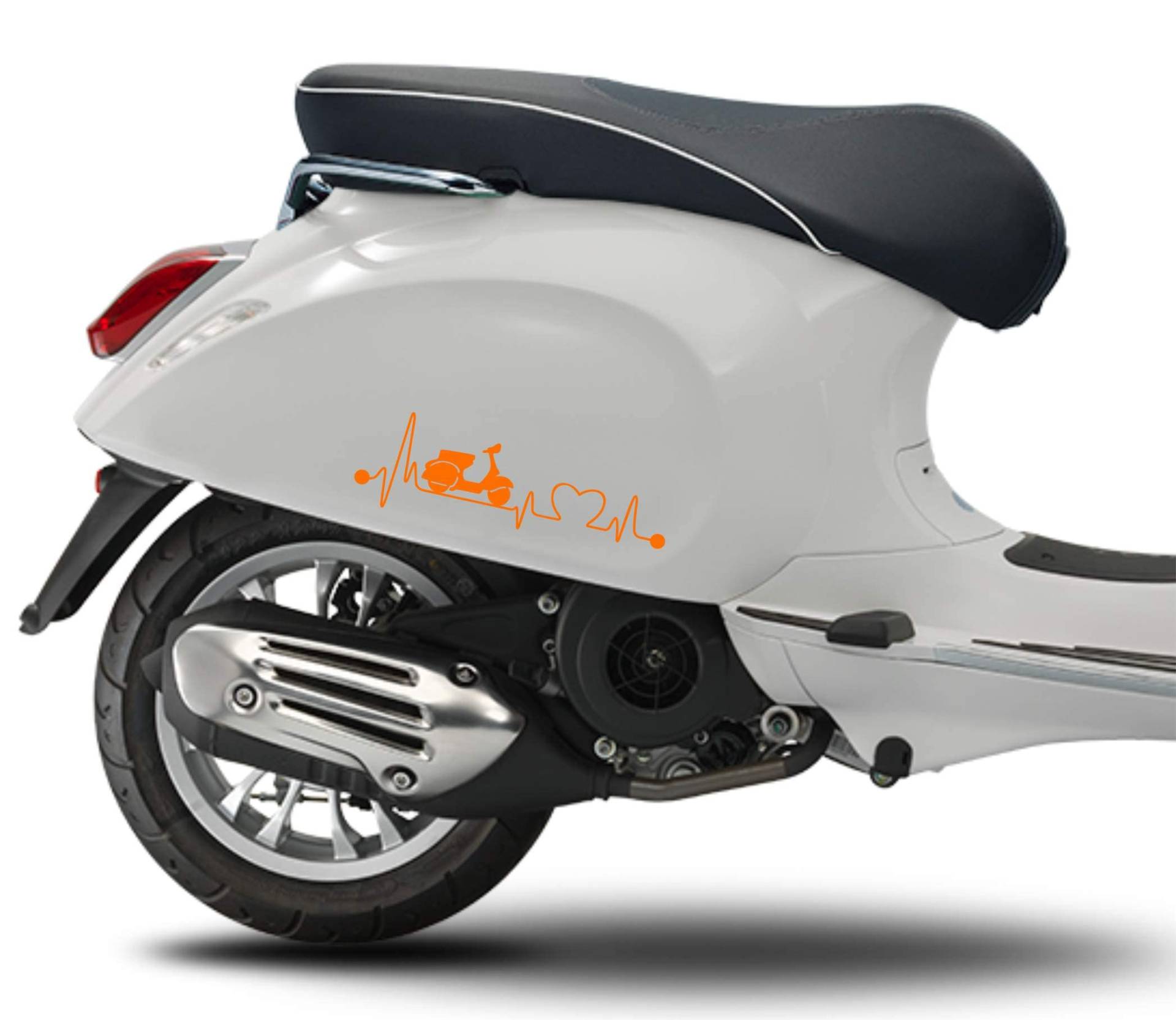 Kit 2 Aufkleber kompatibel mit Piaggio Vespa Primavera Sprint GTS PX Leidenschaft Grafik volle Farbe wählbar Cod.1840 (035 Orange) von Pimastickerslab