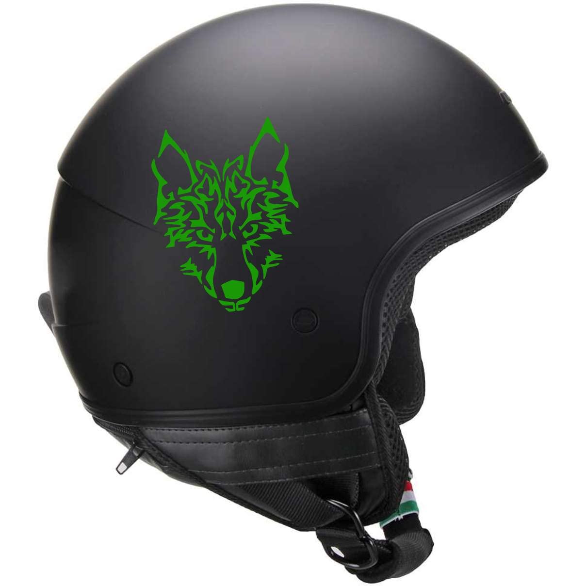 Pimastickerslab Set mit 2 Aufklebern für Helm Wolf Motorrad Auto Tank Koffer Chopper Harley Artikel 1722 (064 Limettengrün) von Pimastickerslab