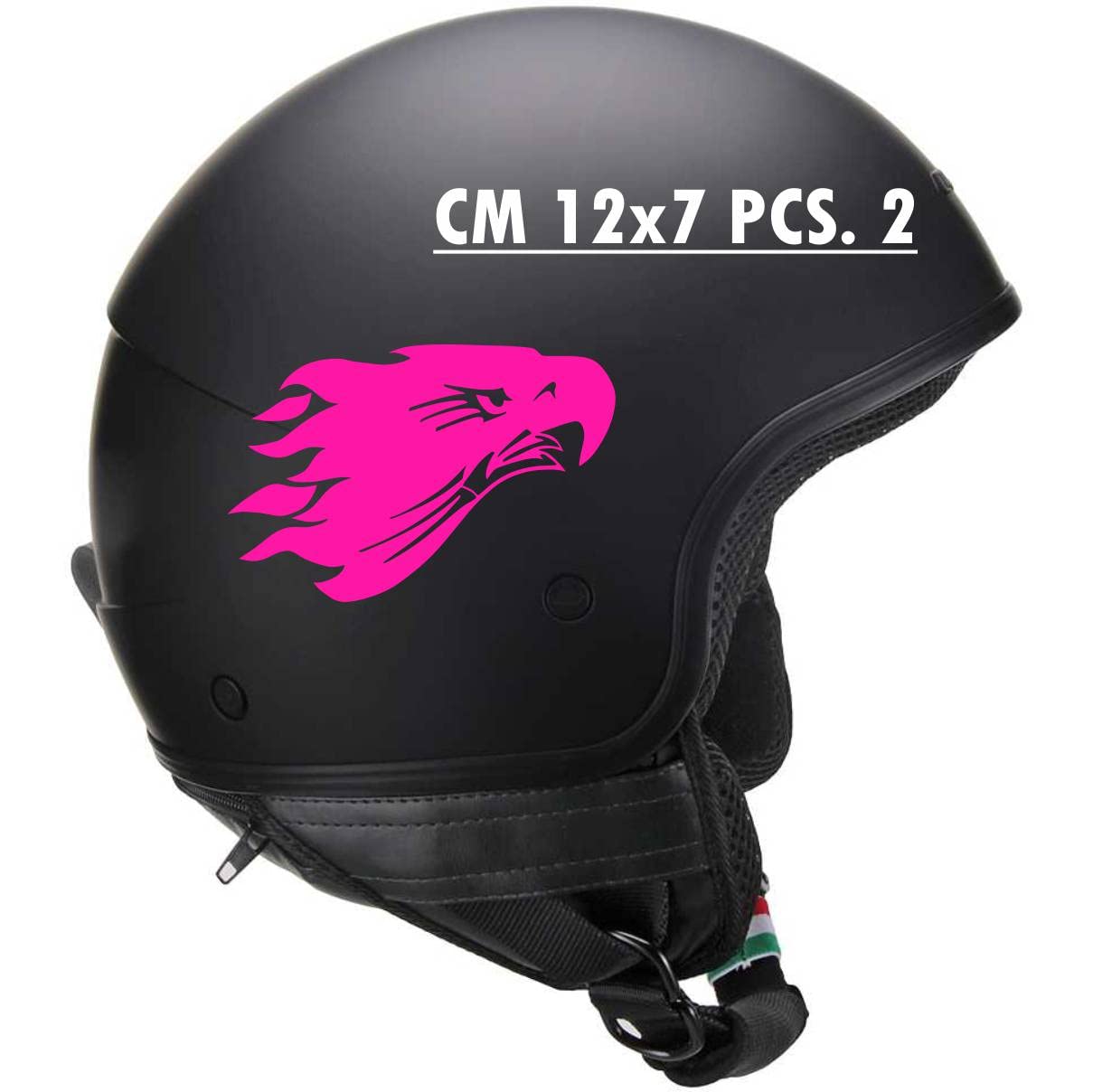 Pimastickerslab Set mit 2 Aufklebern für Motorrad, Koffer, Adler, Eagle Mod.4, Chopper Harley Custom Vintage-Artikelnummer: 1703 (046 Fluo-Pink) von Pimastickerslab