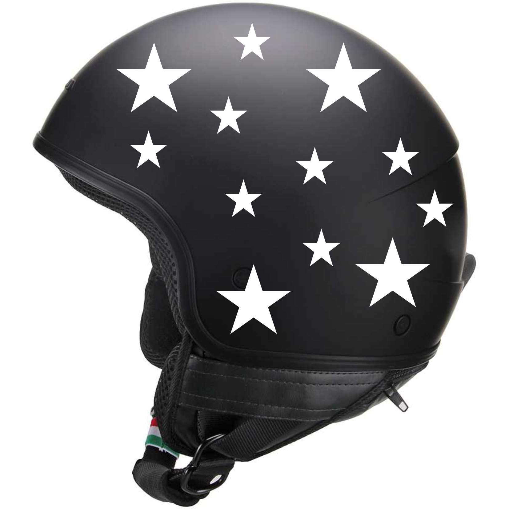 Pimastickerslab Set mit 74 Aufklebern für Motorradhelm, Auto, Tank, Universal-Decal, wählen Sie Farbe Cod. 1776 (010 Weiß) von Pimastickerslab