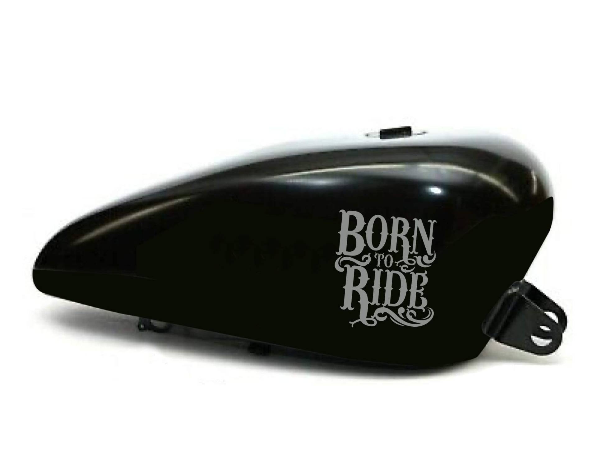 Set 2 Aufkleber Motorrad Tank Born to Ride Mod 2 Shadow Rebel Vulcan Boulevard Chief Harley Bob Chopper Old Style Vintage Cod.1787 (074 mittelgrau, matt (matt_opaque)) von Pimastickerslab